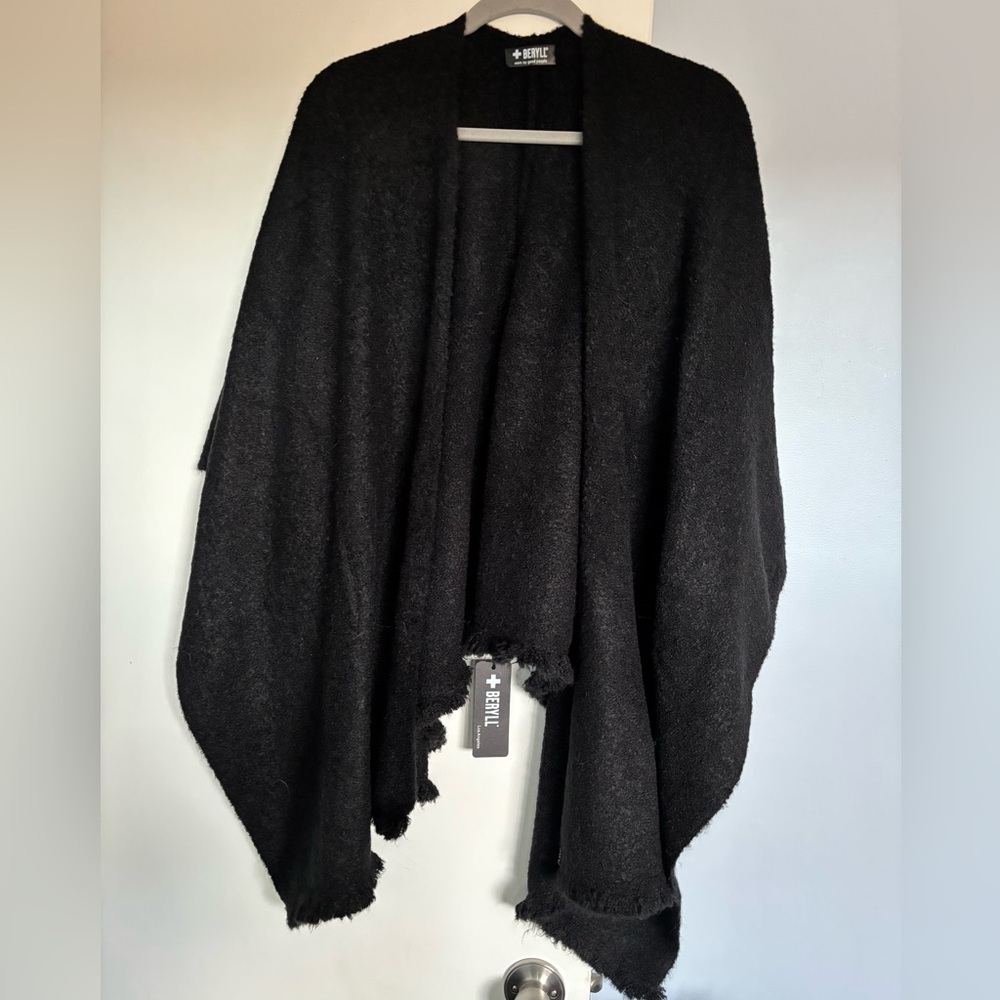 NWT BERYLL black cashmere scarf wrap